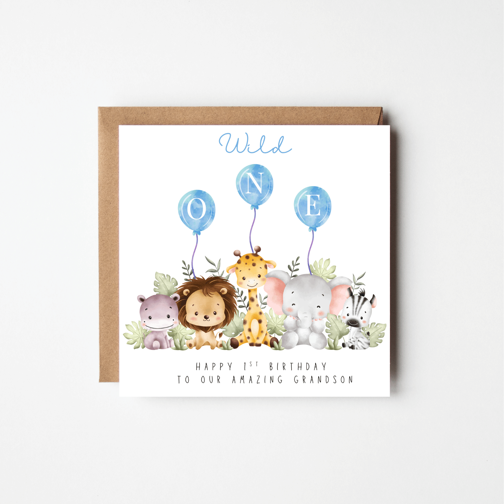 Wild One 1st Birthday Card – Personalised | Pink or Blue