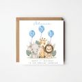 Watercolour Animals 1st Birthday Card – Personalised | Pink or Blue