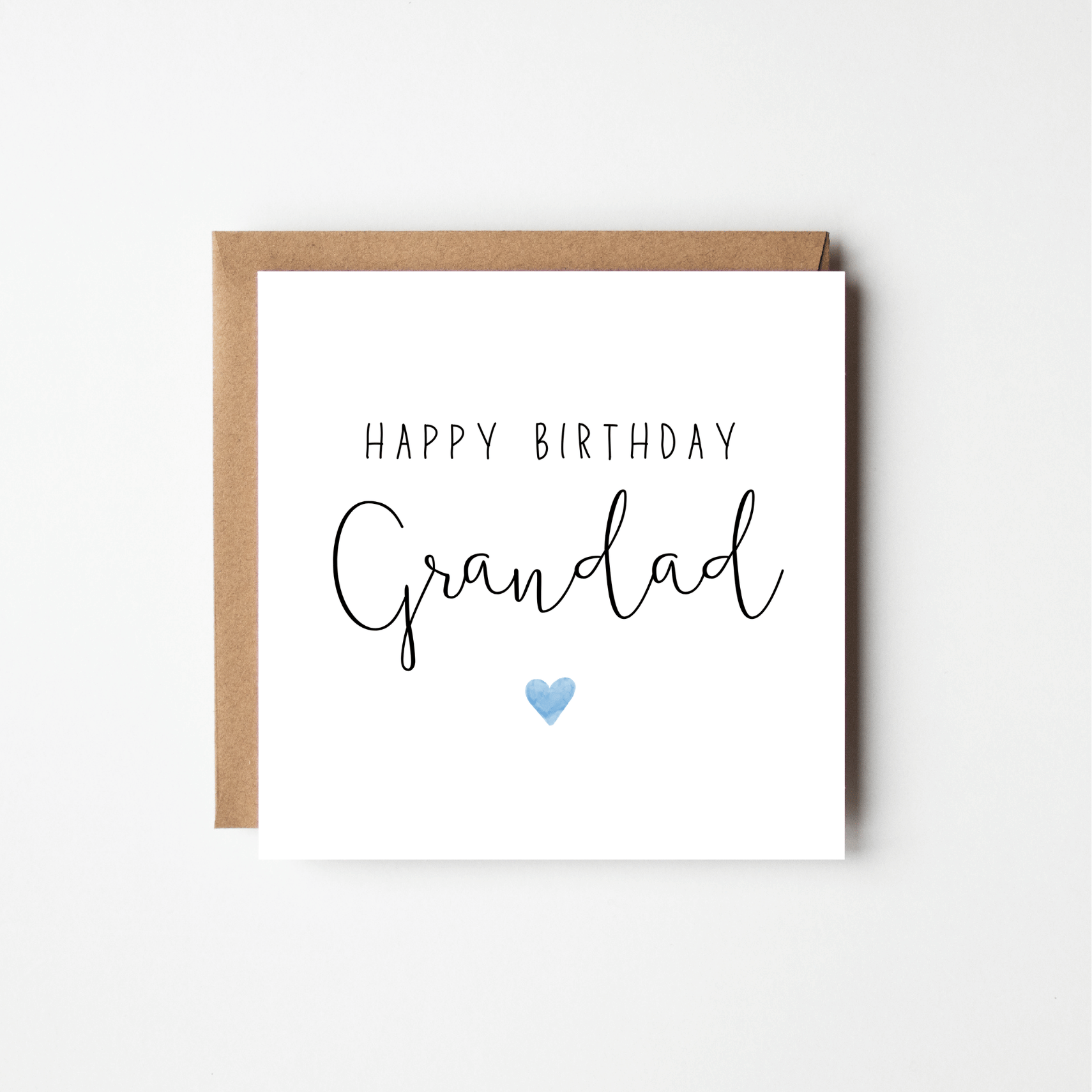 Personalised Birthday Card for Him – Minimalist Watercolour Heart