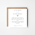 Personalised Birthday Card for Dad – Sentimental Watercolour Heart