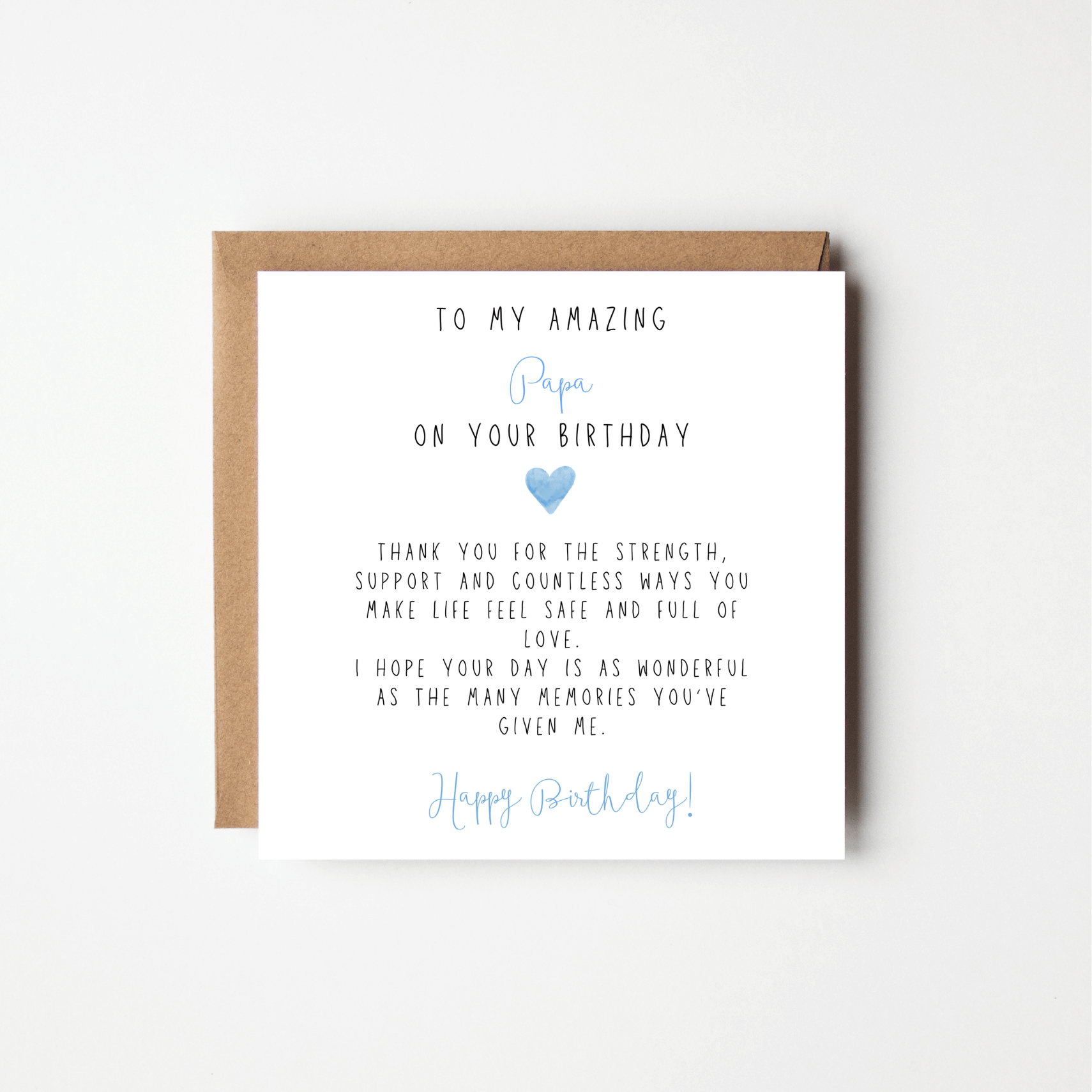 Personalised Birthday Card for Dad – Sentimental Watercolour Heart