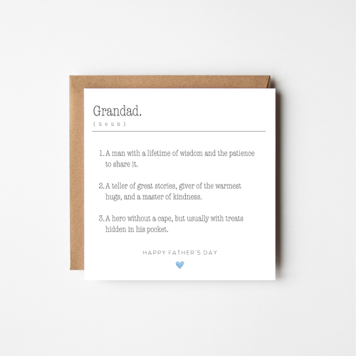 Father's Day Card for Grandad | Dictionary Definition | Personalised