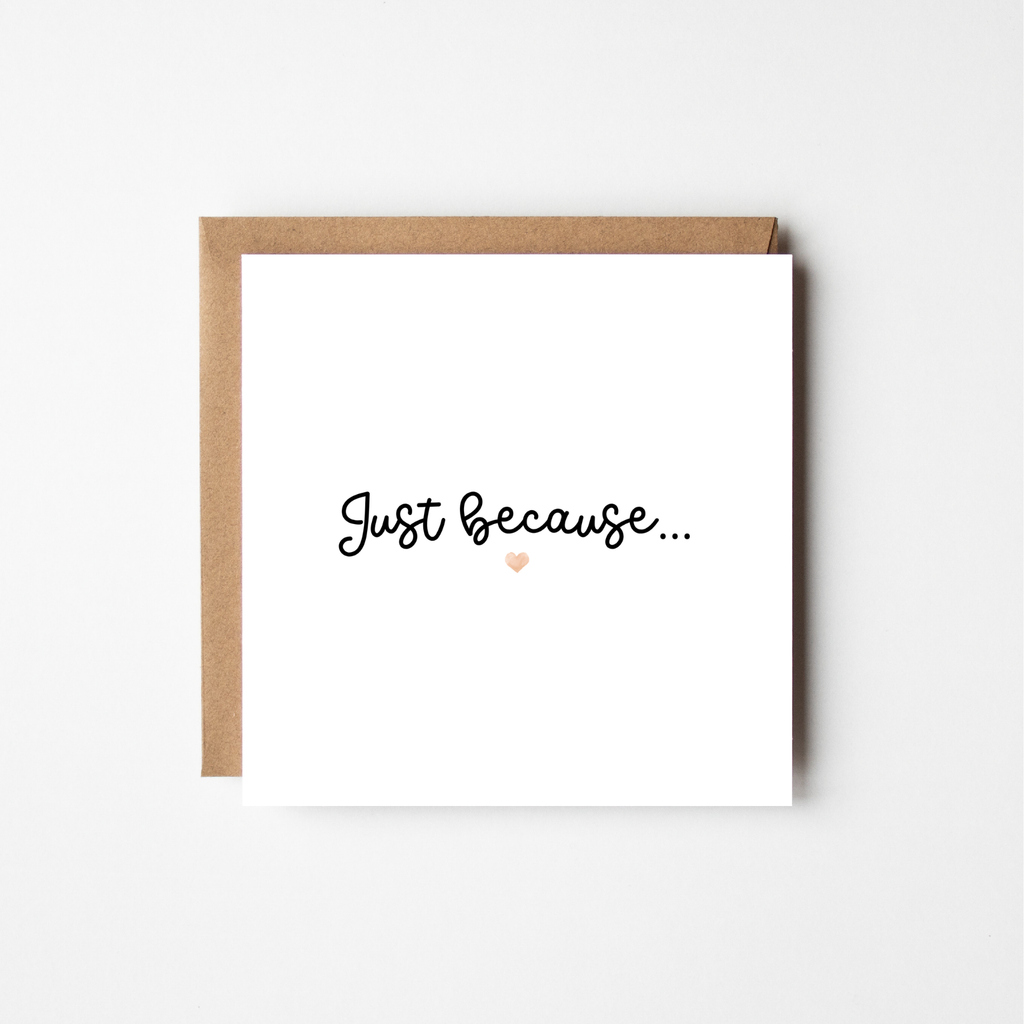 Just Because Card – Champagne Watercolour Heart