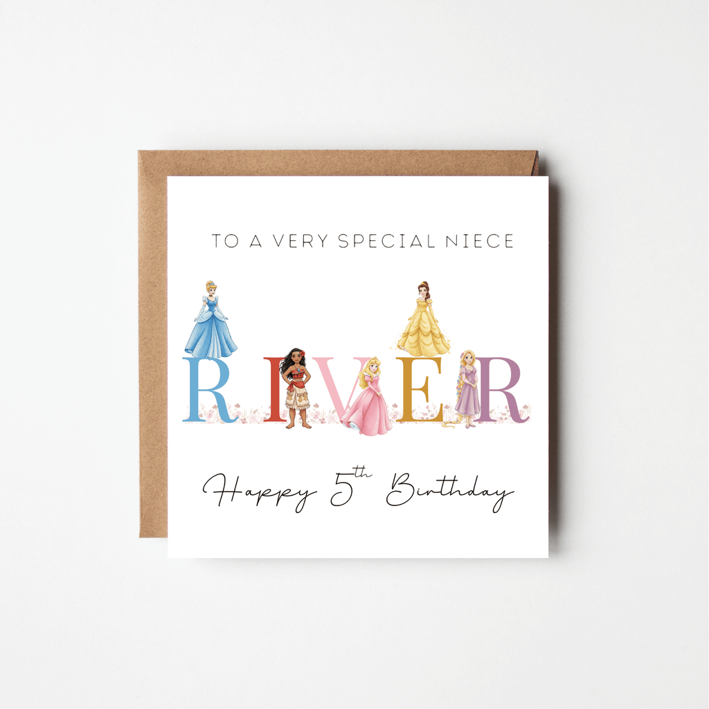 Personalised Princess Birthday Card for Girls