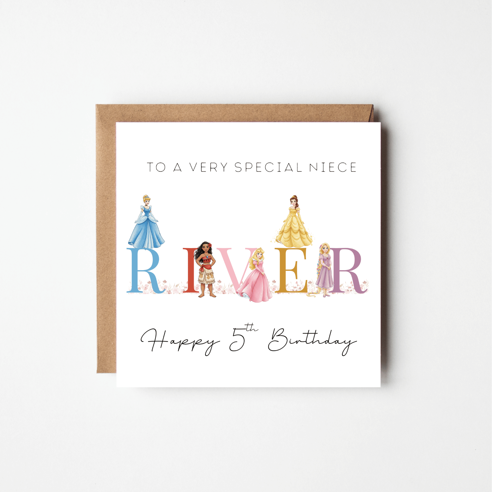 Personalised Princess Birthday Card for Girls