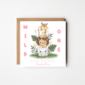 Wild One 1st Birthday Card – Personalised Zoo Animals