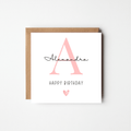 Personalised Initial Birthday Card with Heart