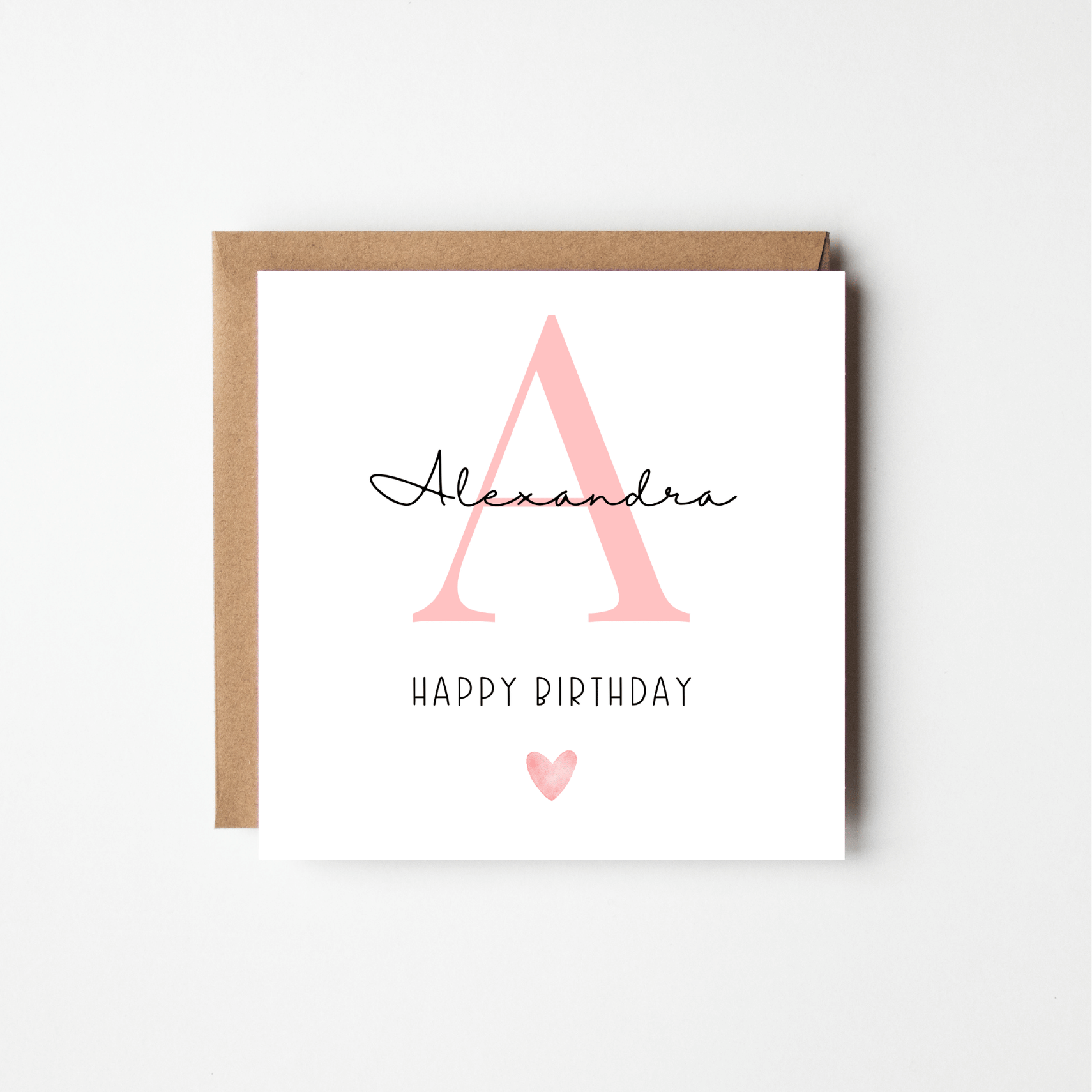 Personalised Initial Birthday Card with Heart
