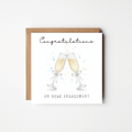 Congratulations on Your Engagement Card – Watercolour Champagne Glasses