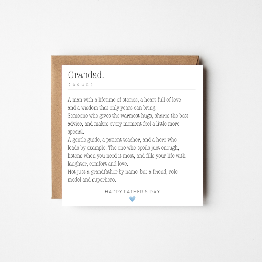Father's Day Card for Grandad | Sentimental Dictionary | Personalised