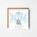 First Father's Day Card 2026 | Personalised Animal Watercolour | New Dad