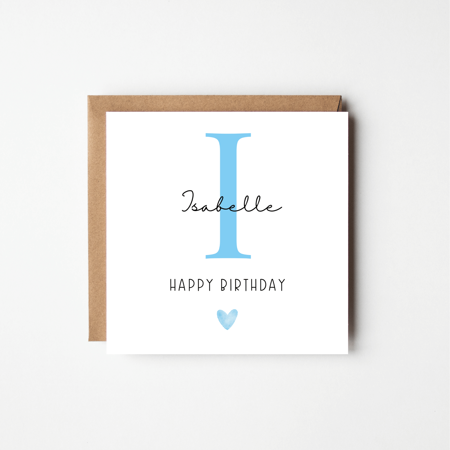 Personalised Initial Birthday Card with Heart