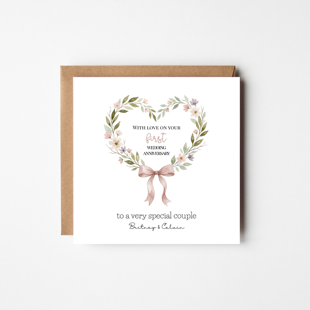 Personalised First Wedding Anniversary Card