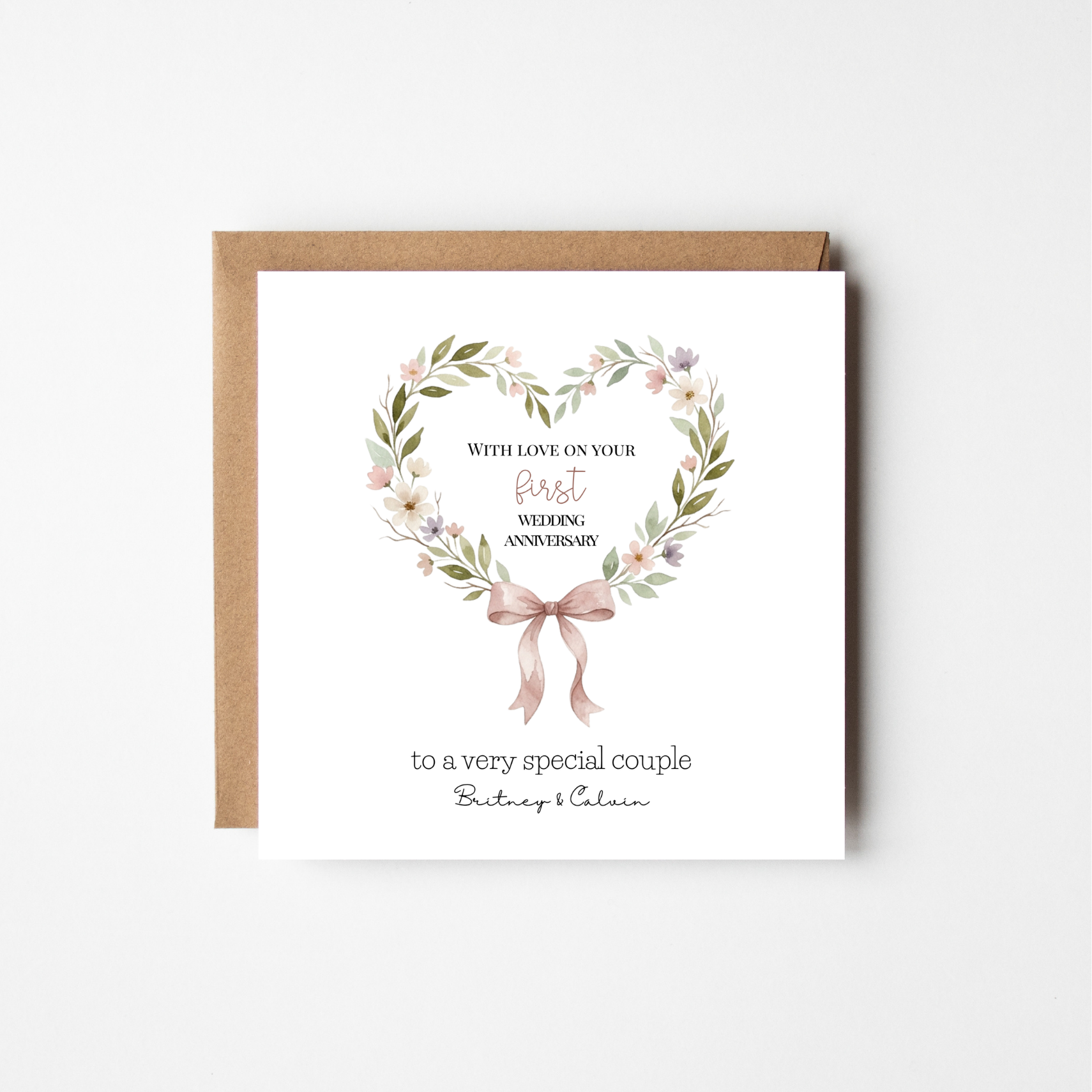 Personalised First Wedding Anniversary Card