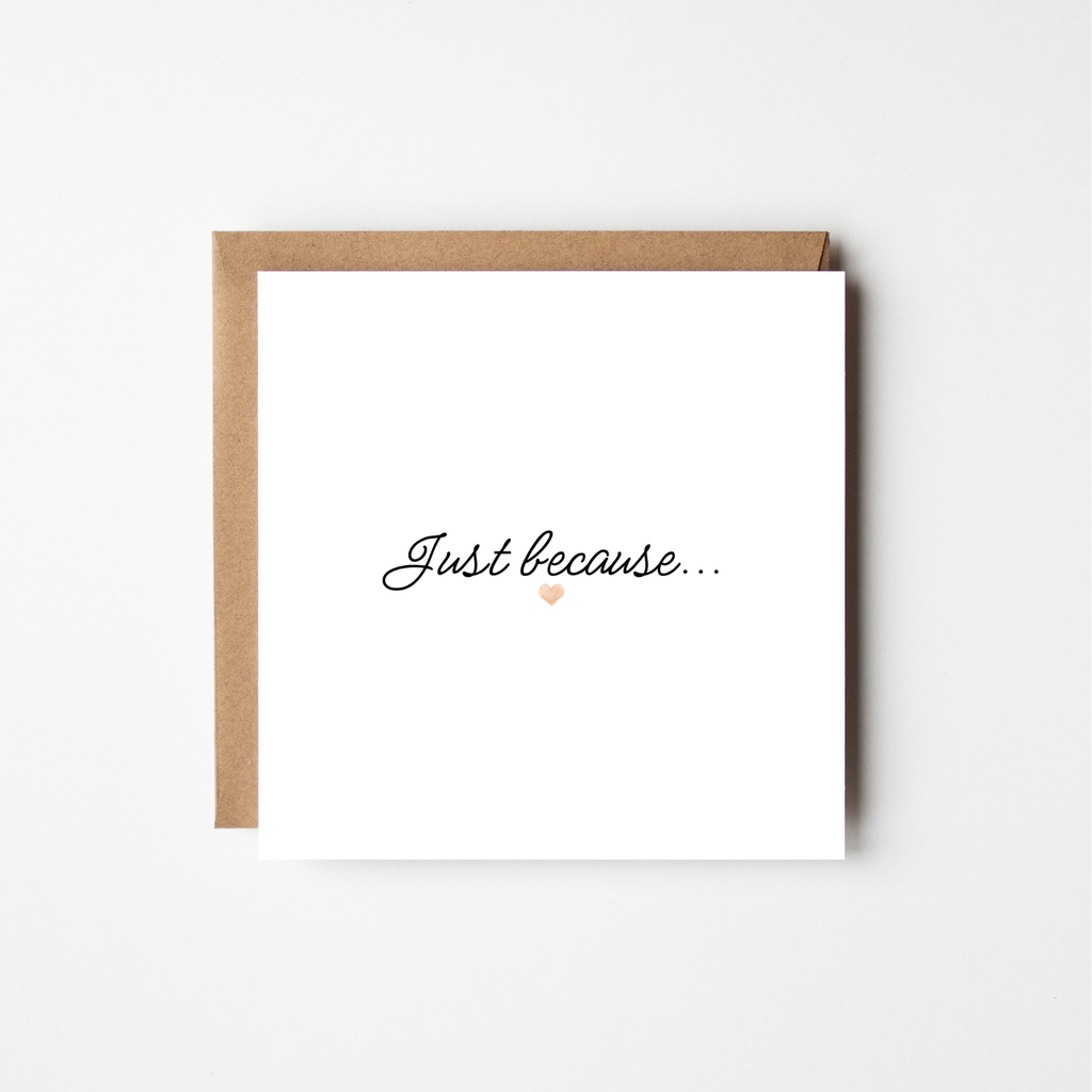 Just Because Card – Champagne Watercolour Heart