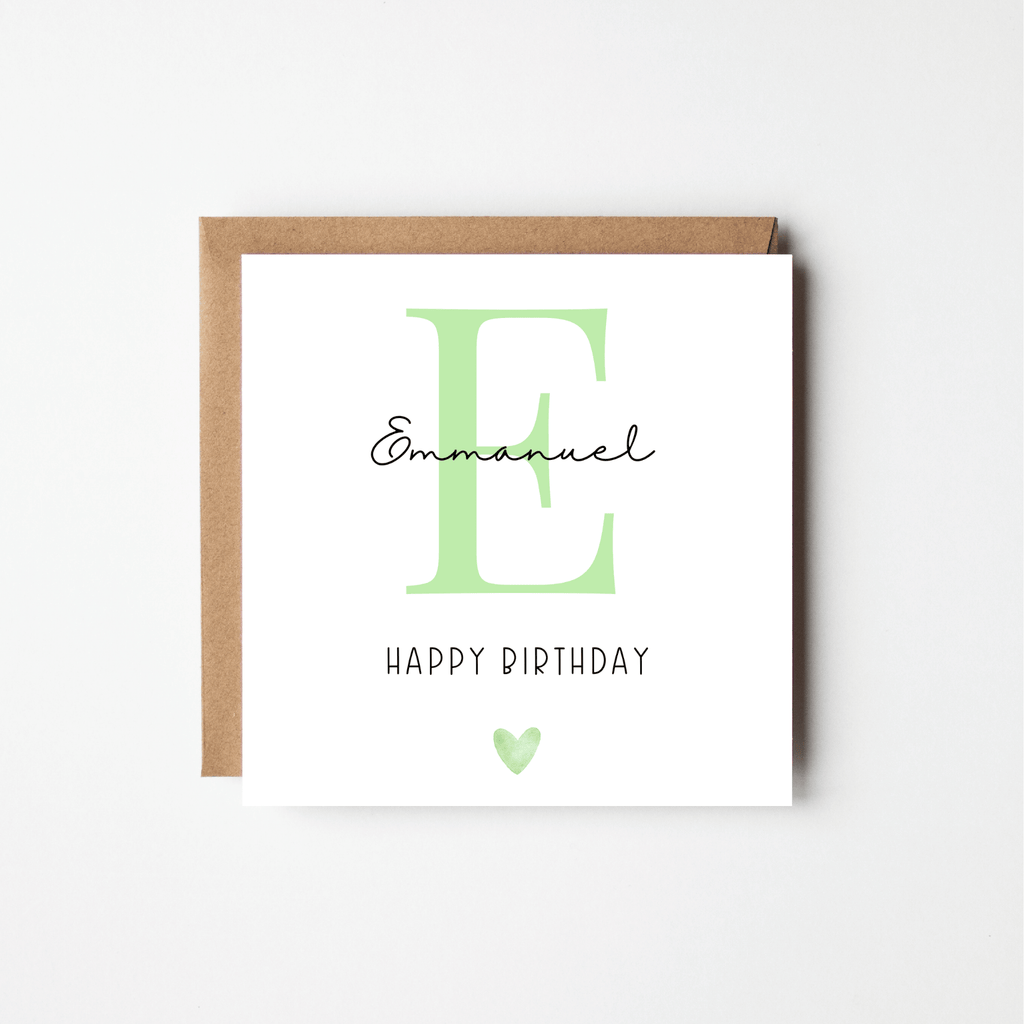 Personalised Initial Birthday Card with Heart