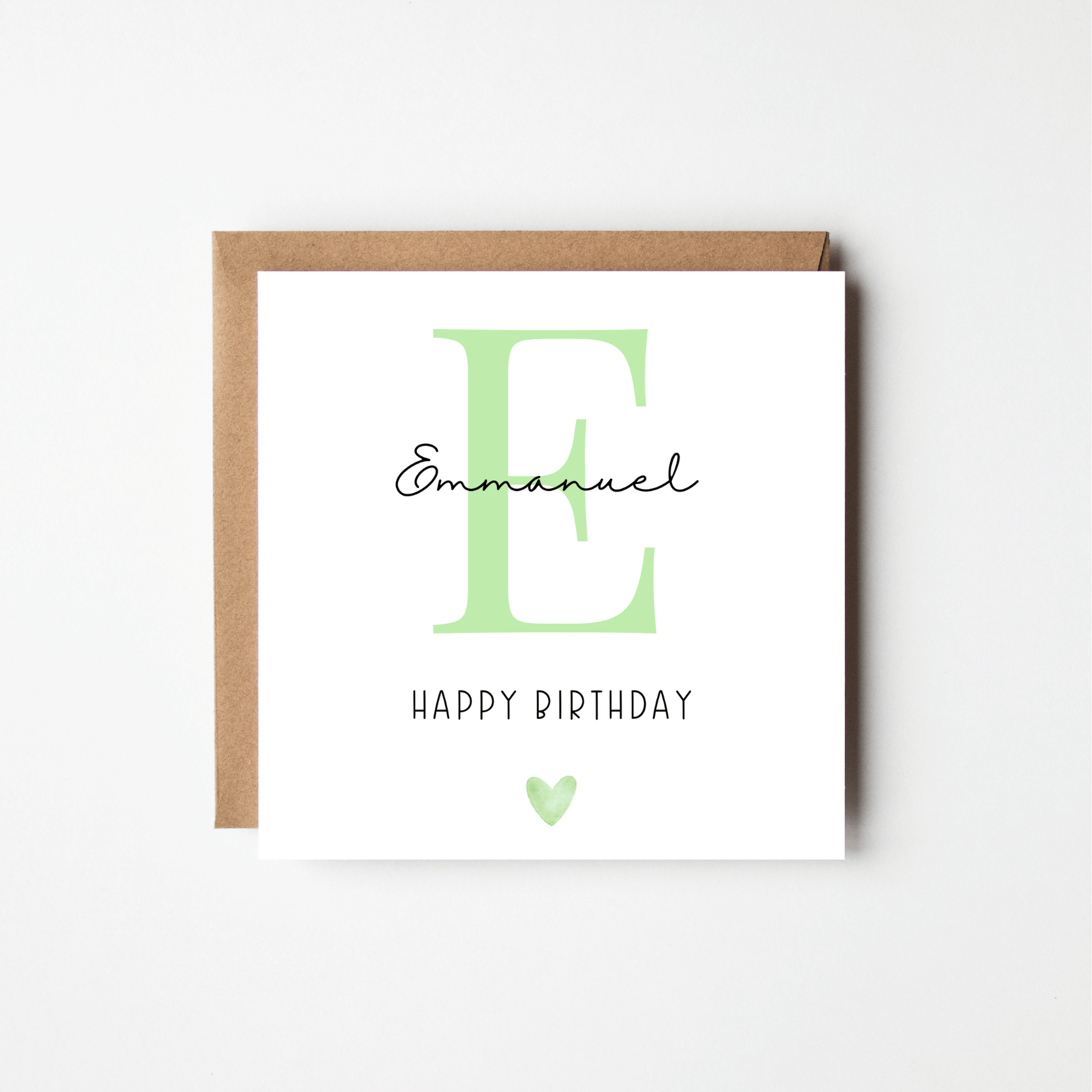 Personalised Initial Birthday Card with Heart