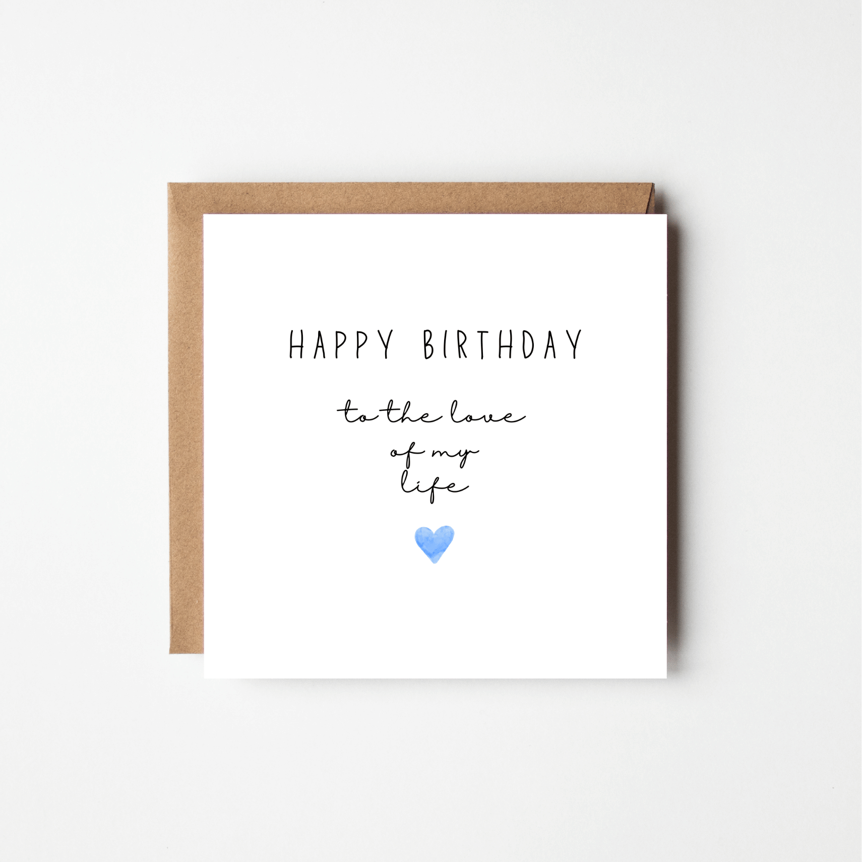 Happy Birthday Love of My Life Card – Personalised Watercolour Heart