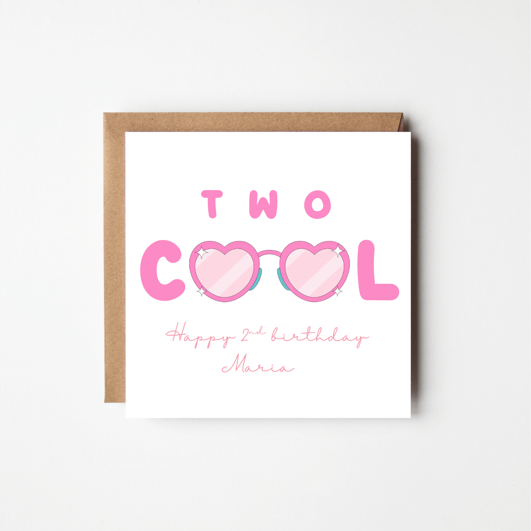Two Cool - Personalised 2nd Birthday Card