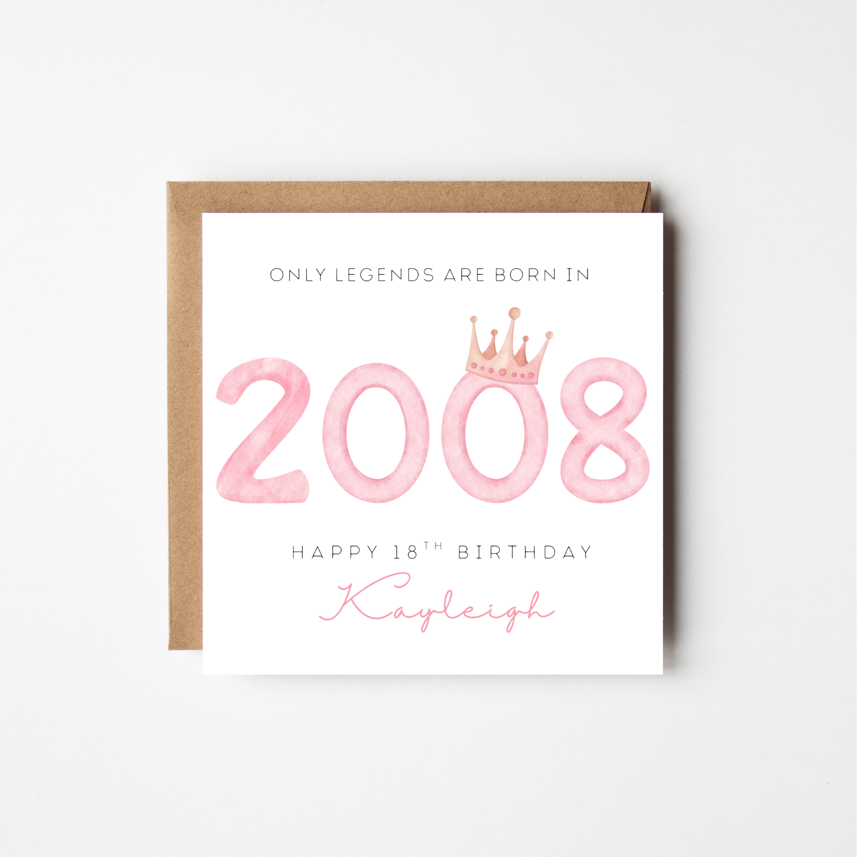Personalised 'Only Legends Are Born In...' Milestone Birthday Card | Watercolour Year & Crown