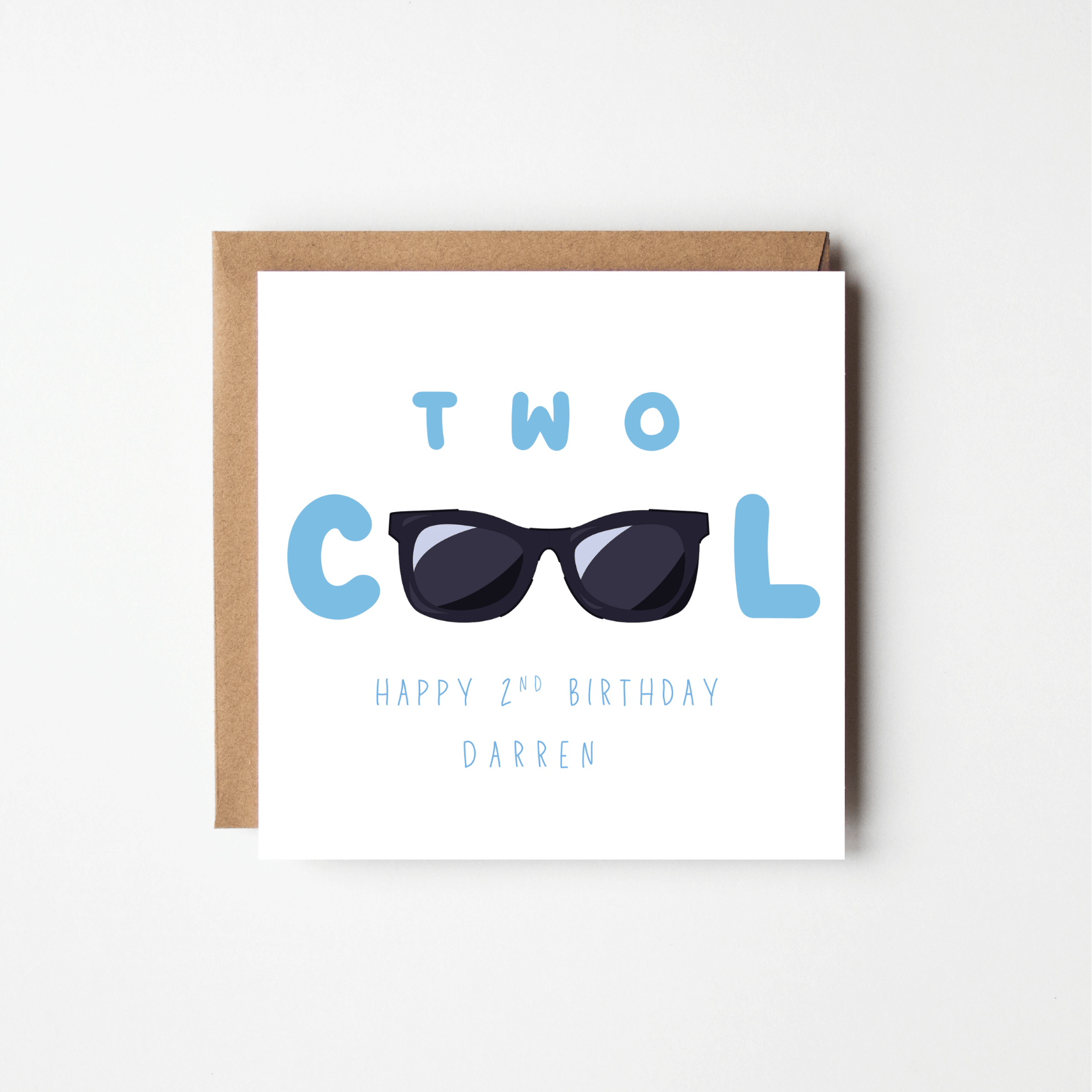 Two Cool - Personalised 2nd Birthday Card